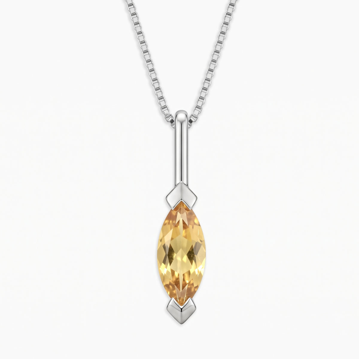 Marquise Citrine Pendant in Sterling Silver | Irosk