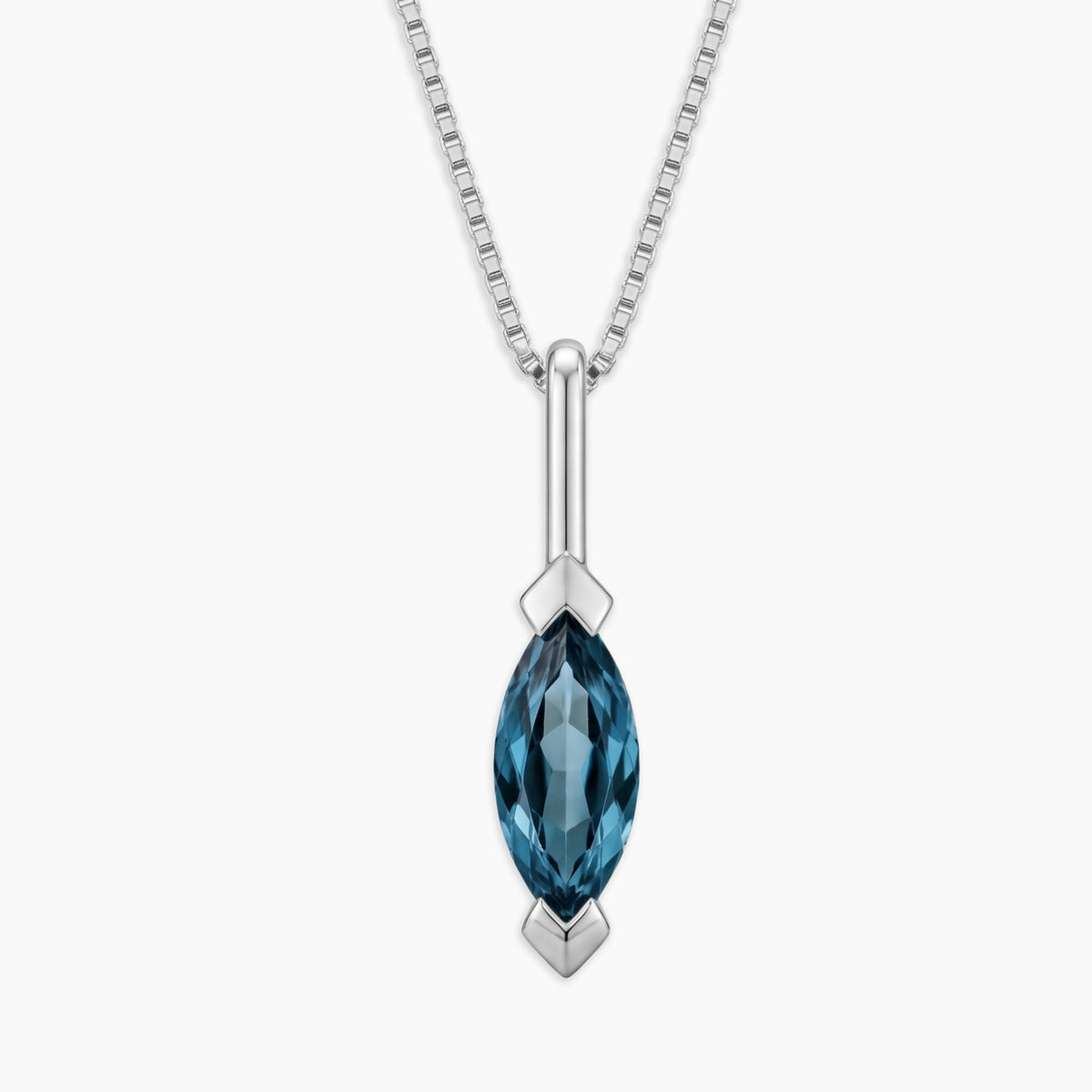Marquise London Blue Topaz Pendant in Sterling Silver | Irosk