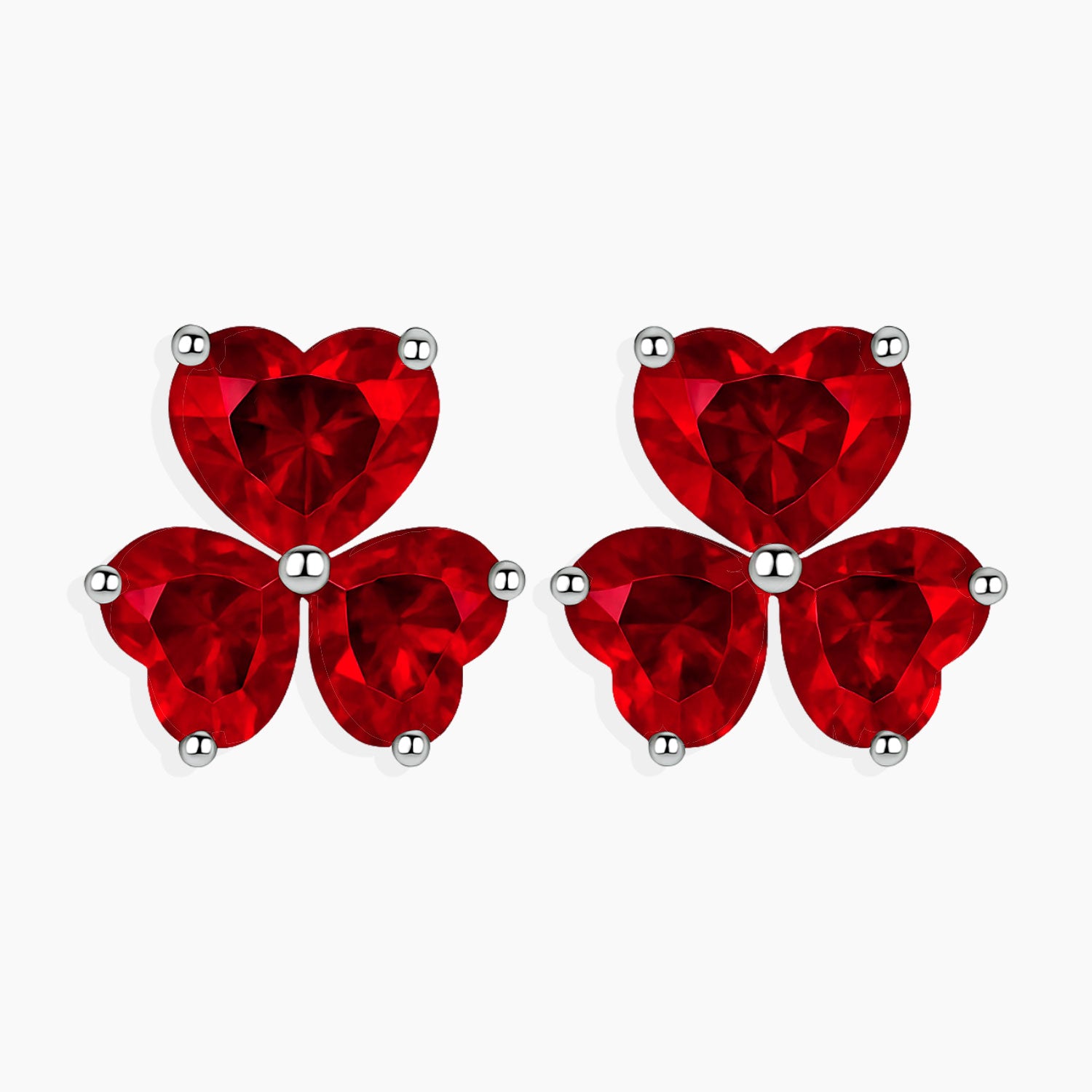 ruby earrings front view