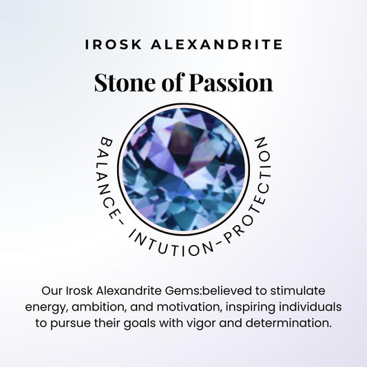 photo displaying text which describes metaphysical properties of alexandrite