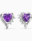 amethyst heart shape earrings