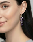 Marquise Amethyst Leaf Earrings – February Birthstone