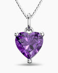 Heart Shaped Amethyst Necklace in Sterling Silver – February Birthstone | Irosk®