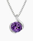 Natural Amethyst Pendant Necklace in Semi Bezel Sterling Silver – Irosk