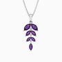 Marquise-Cut Amethyst Leaf Necklace | Sterling Silver | Irosk