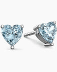 aquamarine heart shape stud earrings