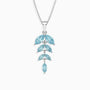 Marquise-Cut Aquamarine Leaf Necklace | Sterling Silver | Irosk