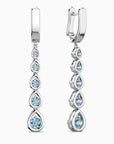 Aquamarine Cascade Drop Earrings – Sterling Silver – Irosk