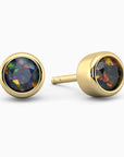 Gold Earrings Opal - Round Studs in 18K gold-plated silver by Irosk