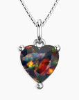 Heart Shape Black Opal Necklace in Sterling Silver – Irosk ®