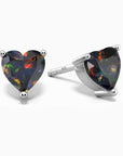 Heart Shape Black Opal Earrings in Silver by Irosk Australia 