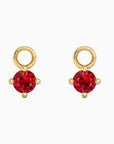 Round Ruby Charm - Gold Hoop Earrings by Irosk Australia ®