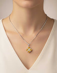 Natural Citrine Cluster Pendant – Sterling Silver November Birthstone