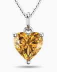 Radiant 2 Ct Heart Citrine Pendant Necklace in Sterling Silver | Irosk ®