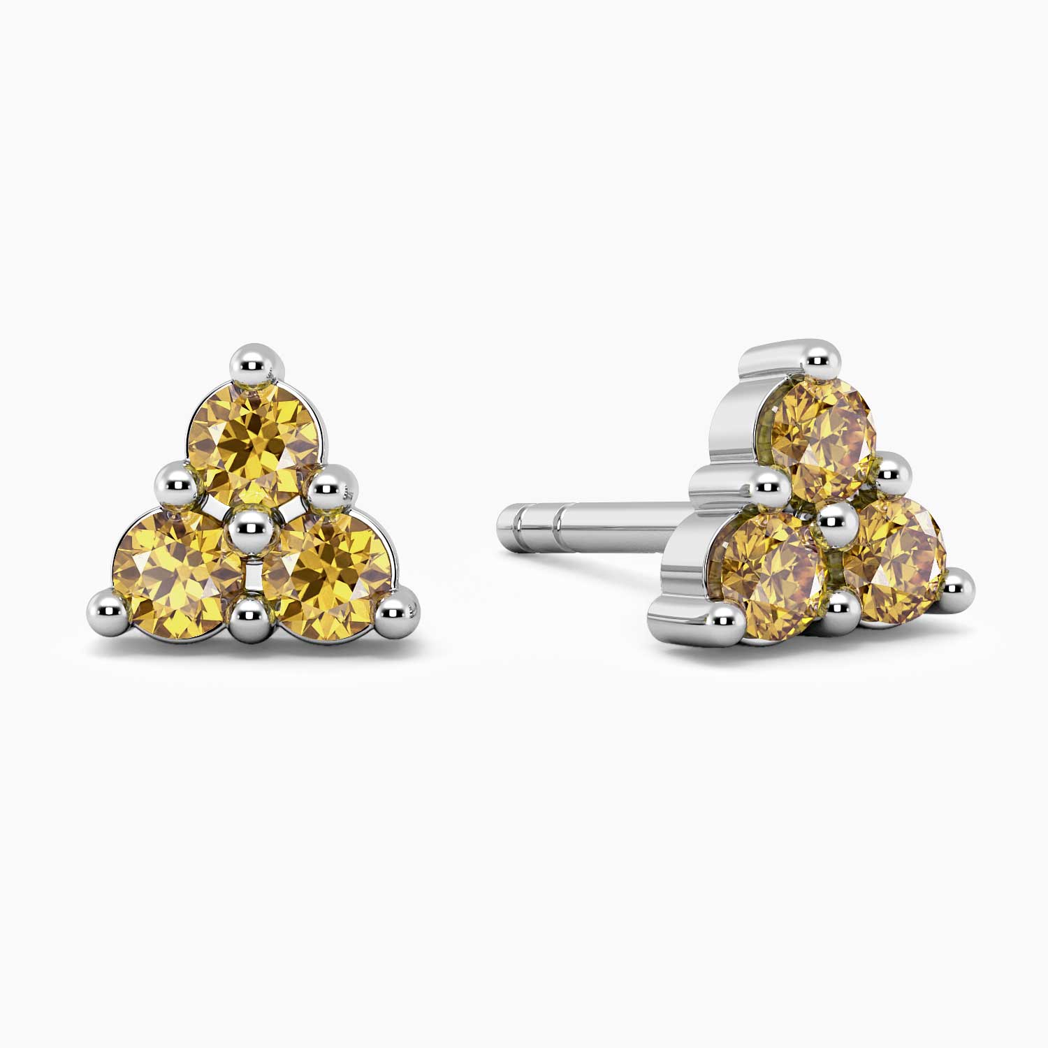 citrine petite earrings in silver