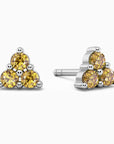 citrine petite earrings in silver