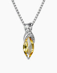 Marquise Citrine Infinity Pendant Necklace in Sterling Silver
