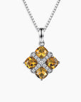 Natural Citrine Cluster Pendant – Sterling Silver November Birthstone