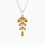 Marquise-Cut Citrine Leaf Necklace | Sterling Silver | Irosk