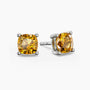 Cushion Cut Citrine Jewellery Earrings in Sterling Silver | Irosk Australia ®