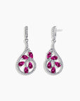 Ruby Dewdrop Earrings in Sterling Silver