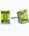 Irosk® Emerald-Cut Peridot Stud Earrings in Sterling Silver – August Birthstone