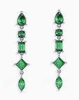Emerald Green Aura Drop Earrings in 925 Silver Irosk Australia ®
