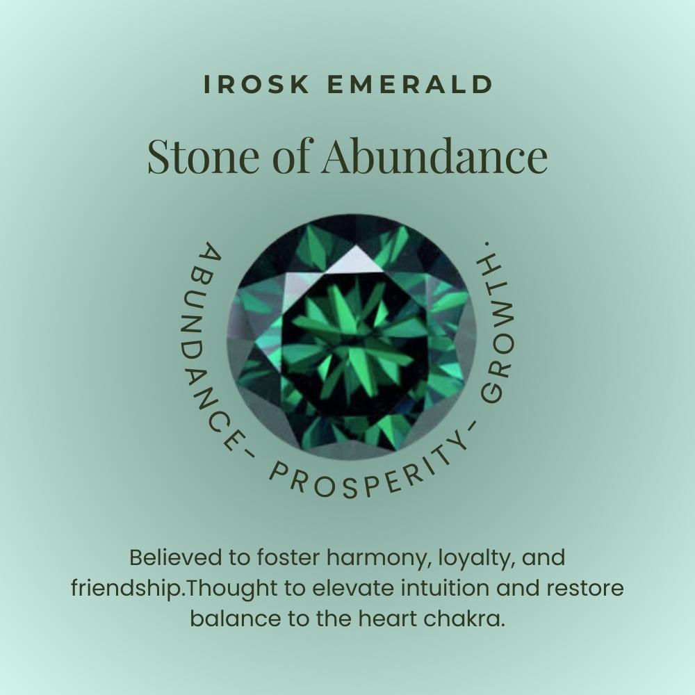 Text describing properties of emerald which is growth and abundance