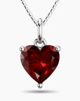 Heart Shaped Garnet Necklace in Sterling Silver – January Birthstone | Irosk®