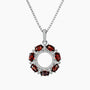 Celestial Halo Garnet Pendant in Sterling Silver – January Birthstone