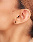 Garnet Round Shape Stud Earrings in Sterling Silver - Irosk Australia ®