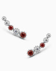 Garnet Climber Earrings in 825 Silver - Irosk ®