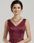 Garnet Cascading Statement Necklace in Sterling Silver – January Birthstone | Irosk