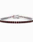 Garnet Tennis Bracelet in Sterling Silver – January Birthstone | Irosk ®