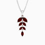 Marquise-Cut Garnet Leaf Necklace | Sterling Silver | Irosk