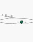 lab emerald bracelet in white background