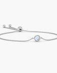Bezel Set Round Lab Opal Bracelet in Sterling Silver – Irosk