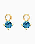 Round Topaz Charm - Gold Hoop Earrings by Irosk Australia ®