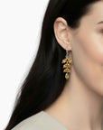 Marquise Citrine Leaf Earrings – November Birthstone
