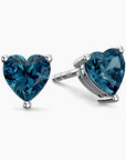 london blue topaz earrings heart shape