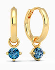 Round Topaz Charm - Gold Hoop Earrings by Irosk Australia ®
