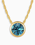 Round Topaz Necklace Bezel Set 18 K Gold