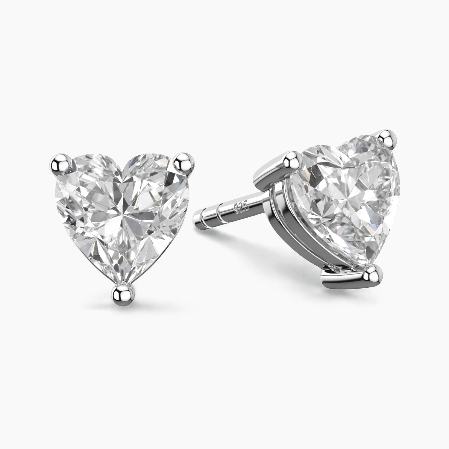 heart shape moissanite earrings
