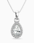 Pear Moissanite Pendant Necklace in Sterling Silver | Irosk