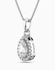 Pear Moissanite Pendant Necklace in Sterling Silver | Irosk