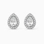 Pear Moissanite Halo Stud Earrings | Sterling Silver