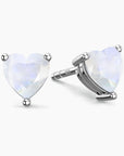 heart shape moonstone stud earrings