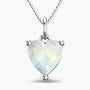 White Opal Necklace in Silver - Heart Shape - Irosk Australia ®
