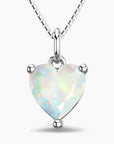 Heart Shape White Opal Necklace in Sterling Silver – Irosk ®