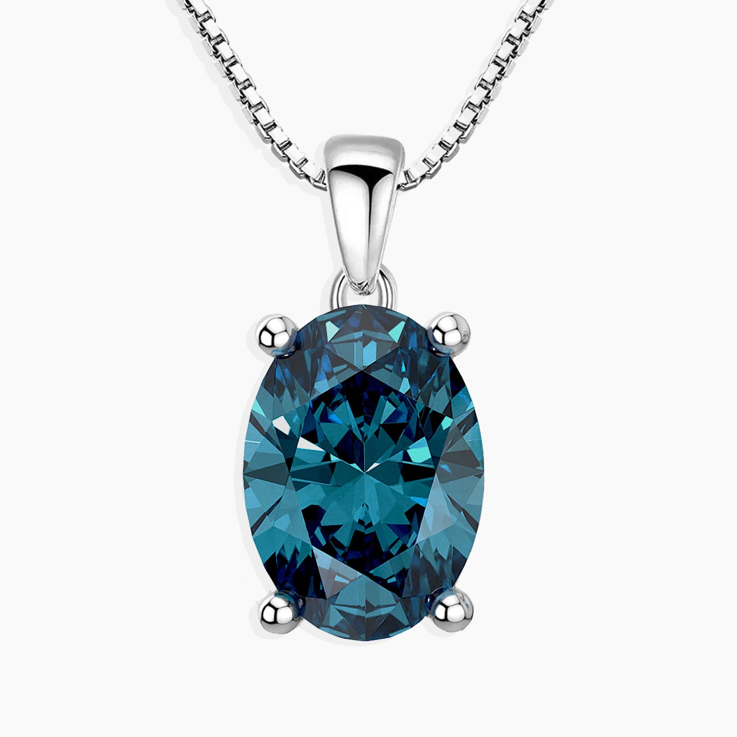 oval cut london blue topaz necklace